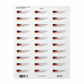 Duits Amerikaans retouradres Etiket (Full Sheet)