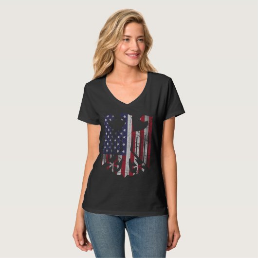  Duits-Amerikaanse erfgoed Flag Eagle T-shirt (Voorkant volledig)