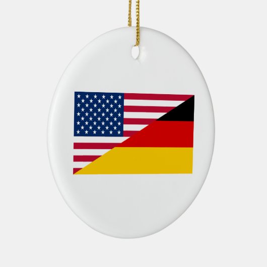 Duits-Amerikaanse Pride-VS-vlagornament Keramisch Ornament (Rechts)