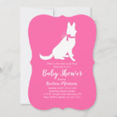 Duits Baby shower Shepherd Dog Frans roze meisje Kaart (Voorkant)