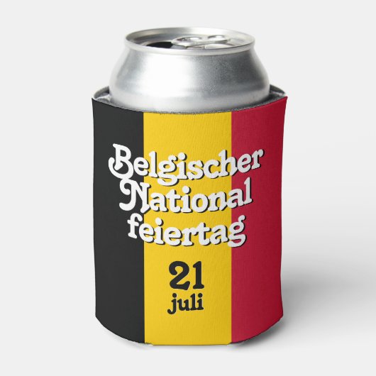 Duits Belgischer Nationalfeiertag Belgische vlag Blikjeskoeler (Blikje Voorkant)