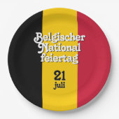Duits Belgischer Nationalfeiertag Belgische vlag Papieren Bordje (Voorkant)