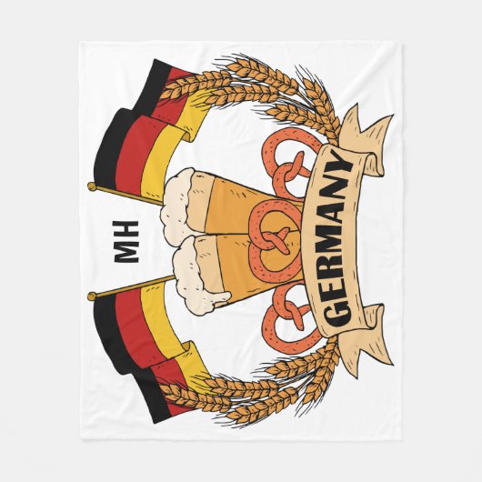Duits Bier custom monogram fleece dekens (Voorkant)