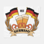 Duits Bier custom monogram fleece dekens (Voorkant (Horizontaal))