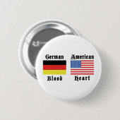 Duits bloedAmerikaans hart Ronde Button 5,7 Cm (Voorkant /achterkant)