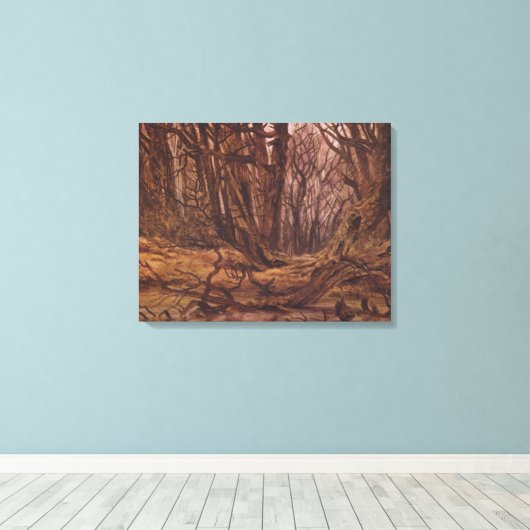 Duits bos in de Herfst (David Caspar Friedrich) Canvas Afdruk (Insitu (Houten vloer))