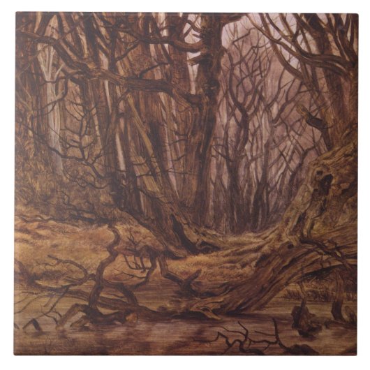 Duits bos in de Herfst Seizoen Tegeltje (Voorkant)