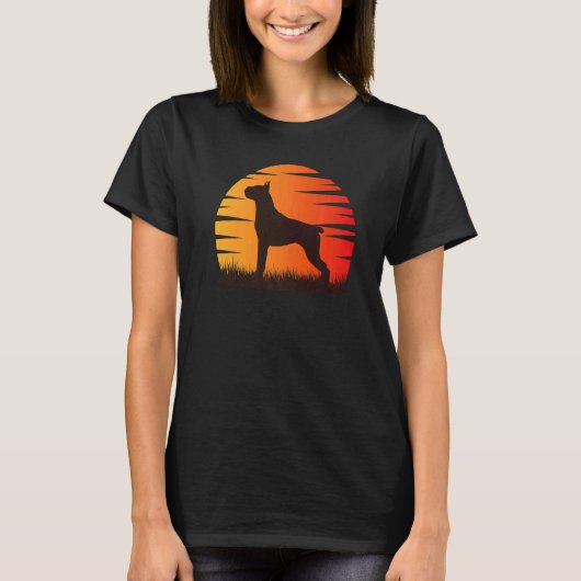 Duits Boxer Dog Retro 36 T-shirt (Voorkant)