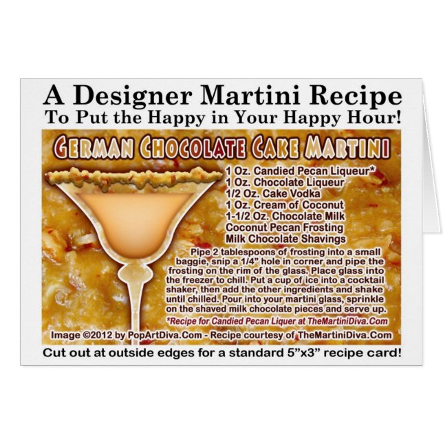 Duits Chocolate Cake Martini Recipe Wenskaart (Voorkant Horizontaal)