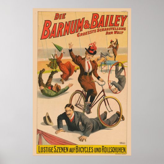  Duits circus Poster van artiesten, 1900. (Voorkant)