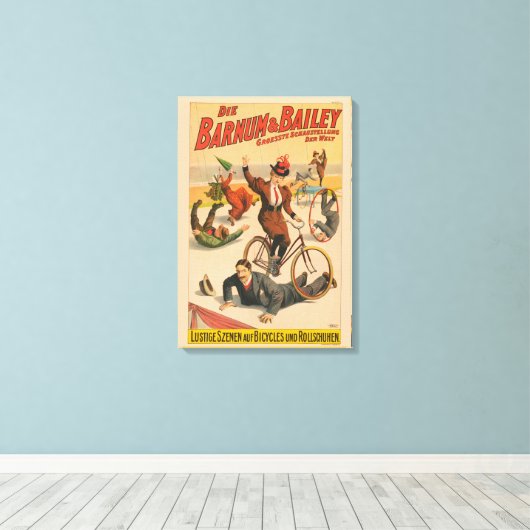  Duits circus Poster van artiesten, 1900. Canvas Afdruk (Insitu (Houten vloer))