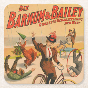Duits circus Poster van artiesten, 1900. Kartonnen Onderzetters
