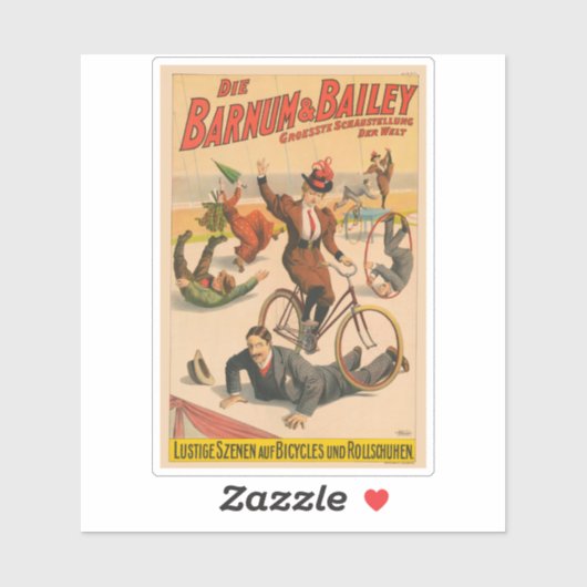  Duits circus Poster van artiesten, 1900. Sticker (Vel)
