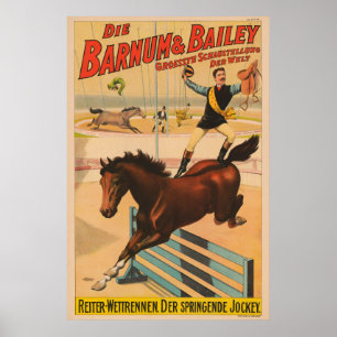 Duits circus Poster van een Man staande op paard