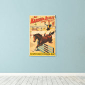 Duits circus Poster van een Man staande op paard Canvas Afdruk (Insitu (Houten vloer))