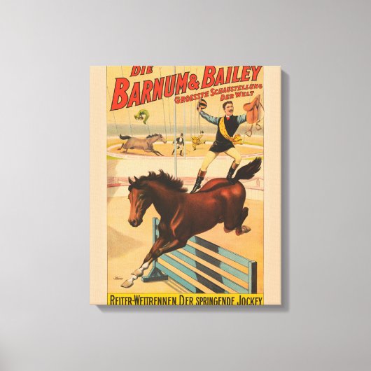 Duits circus Poster van een Man staande op paard Canvas Afdruk (Voorkant)