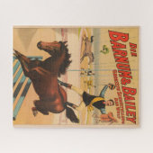 Duits circus Poster van een Man staande op paard Legpuzzel (Horizontaal)
