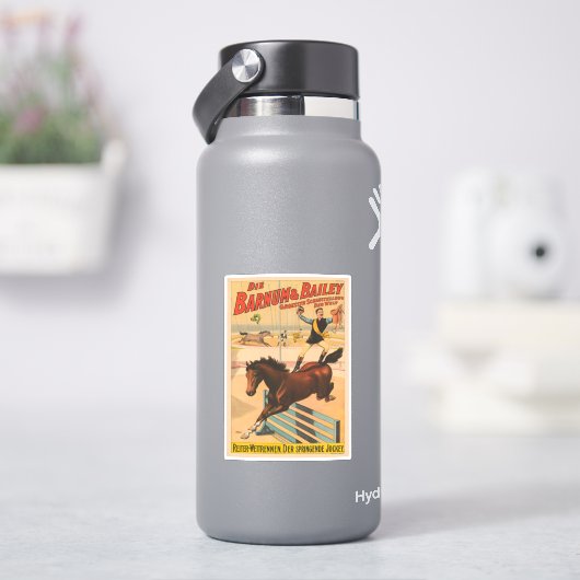 Duits circus Poster van een Man staande op paard Sticker (HydroFlask)