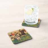  Duits circus Poster van jockeys op paarden Bier Onderzetter (Rechterzijde)