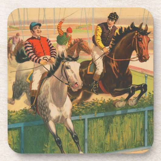  Duits circus Poster van jockeys op paarden Bier Onderzetter (Voorkant)