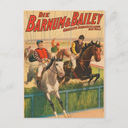 Duits circus Poster van jockeys op paarden Briefkaart (Voorkant)