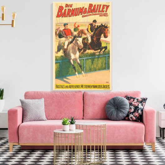  Duits circus Poster van jockeys op paarden Canvas Afdruk (Insitu (Woonkamer))