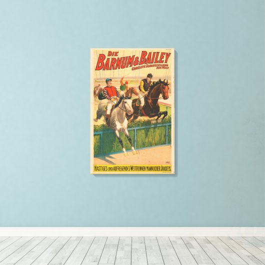  Duits circus Poster van jockeys op paarden Canvas Afdruk (Insitu (Houten vloer))