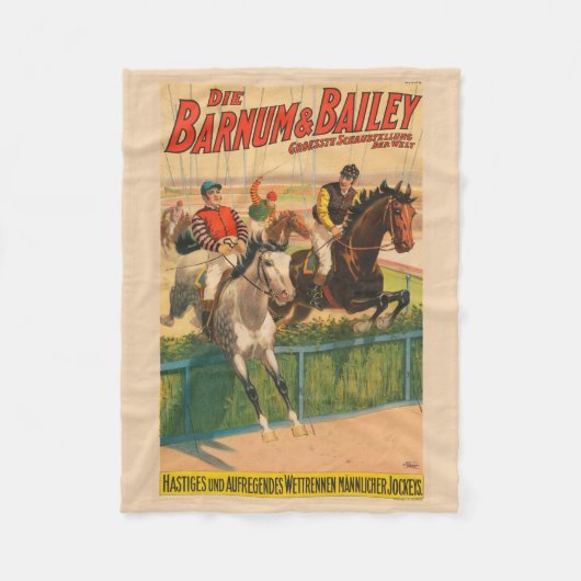  Duits circus Poster van jockeys op paarden Fleece Deken (Voorkant)