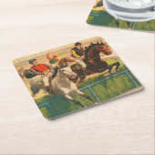  Duits circus Poster van jockeys op paarden Kartonnen Onderzetters (Schuin)