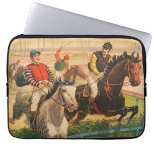  Duits circus Poster van jockeys op paarden Laptop Sleeve
