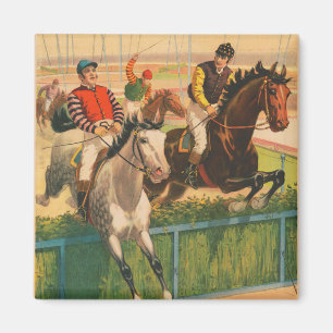  Duits circus Poster van jockeys op paarden Magneet