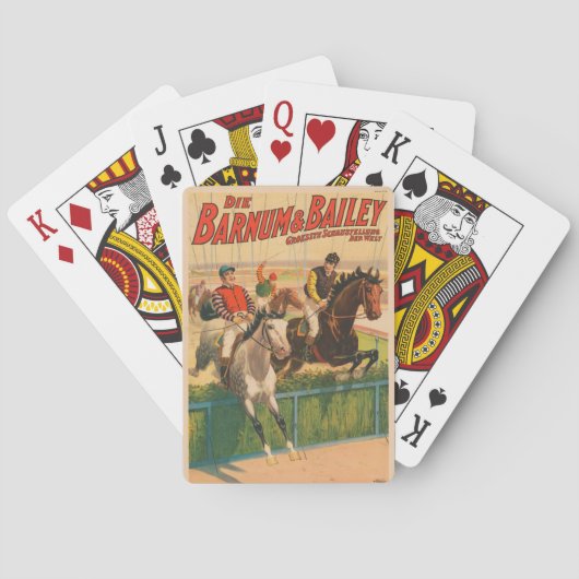  Duits circus Poster van jockeys op paarden Pokerkaarten (Achterkant)