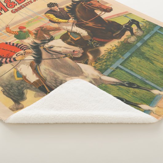  Duits circus Poster van jockeys op paarden Sherpa Deken (3/4)