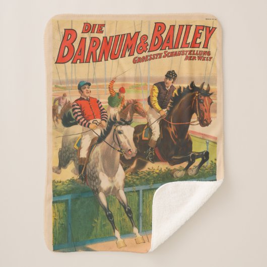  Duits circus Poster van jockeys op paarden Sherpa Deken (Voorkant)