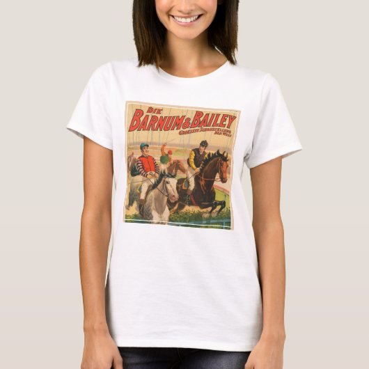  Duits circus Poster van jockeys op paarden T-shirt (Voorkant)