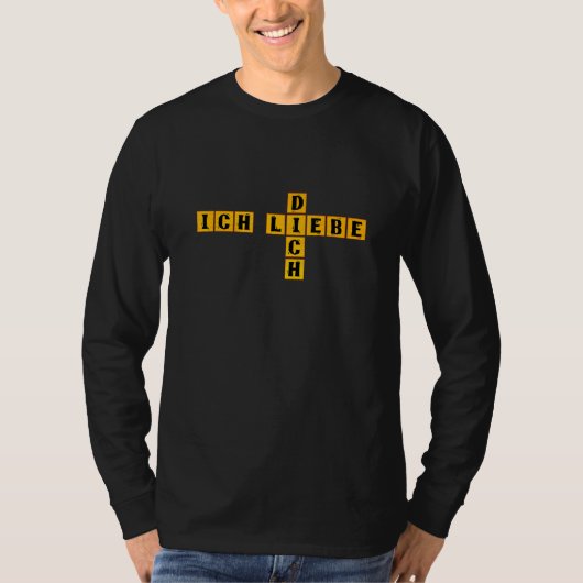 Duits Crossword Ich Liebe Dich T-shirt (Voorkant)