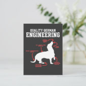 Duits Dachshund Dog Weiner Engineering Funny Pupp Briefkaart (Staand voorkant)