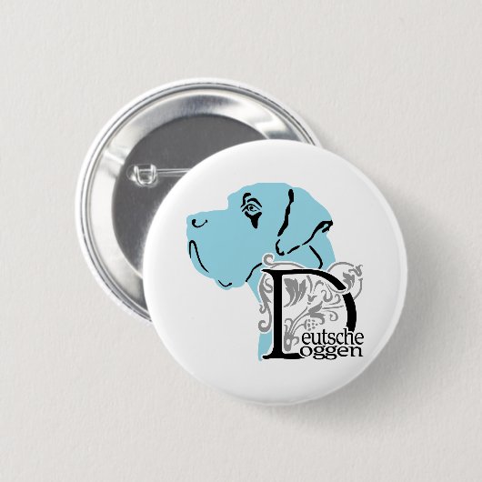 Duits: Dogge Ronde Button 5,7 Cm (Voorkant /achterkant)