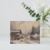 Duits dorp in de winter briefkaart (Staand voorkant)