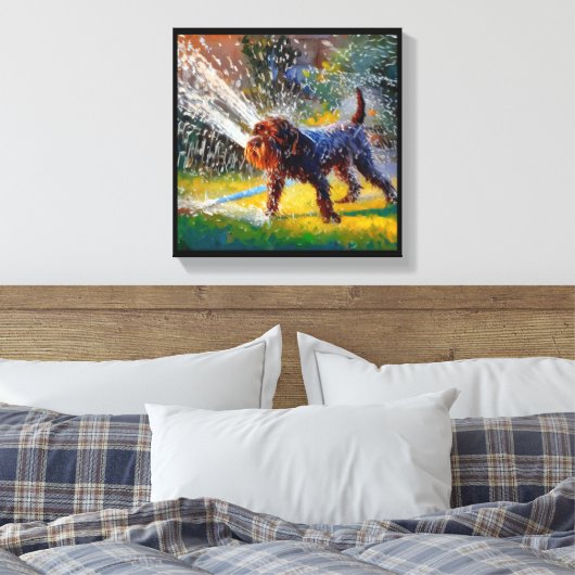 Duits Draadharige Pointer Hond Canvas Afdruk (Insitu (Slaapkamer))