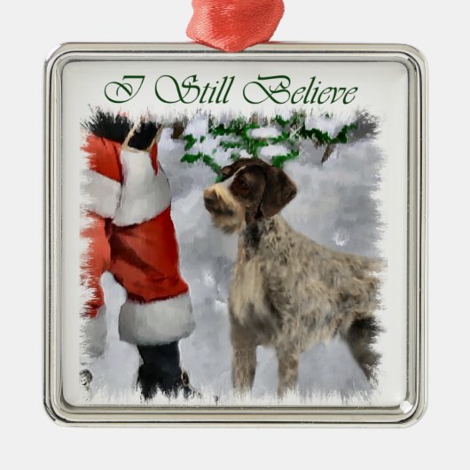 Duits Draadharige Pointer Kerst Ornament (Voorkant)