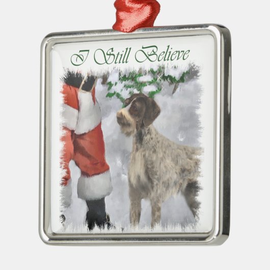 Duits Draadharige Pointer Kerst Ornament (Links)