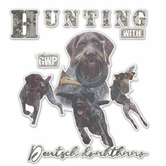 Duits Draadharige Pointer Sticker (Voorkant)