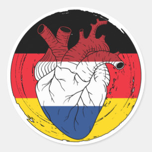 Duits Duitsland Koningsdag Nederlands Hart Ronde Sticker