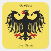 Duits Eagle Bookplaat Vierkante Sticker (Voorkant)