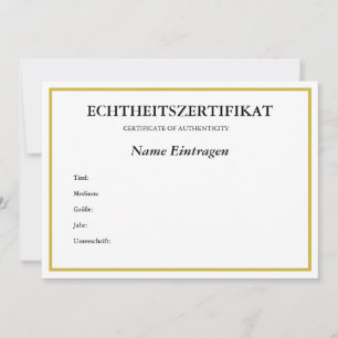 Duits ECHTHEITSZERTIFIKAT-echtheidscertificaat Feestdagenkaart