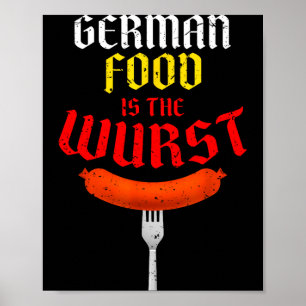 Duits eten is de wurst grappig makkelijk kostuum poster