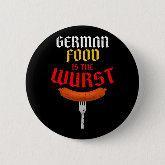 Duits eten is het ergste. Grappig makkelijk kostuu Ronde Button 5,7 Cm (Voorkant)