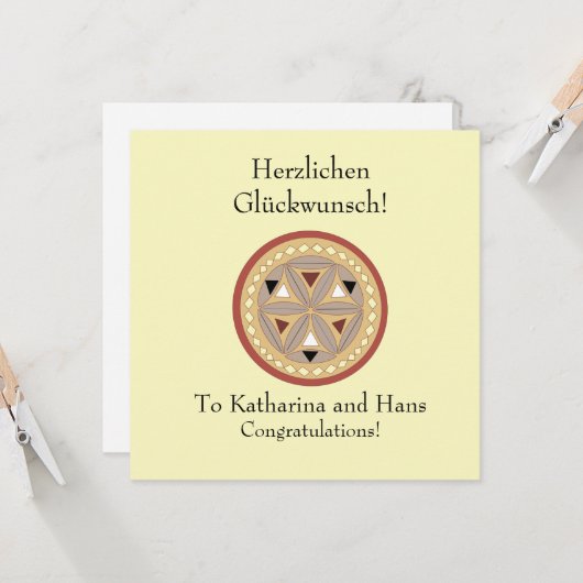 Duits gefeliciteerd kaart (Voorkant / Achterkant in situ)