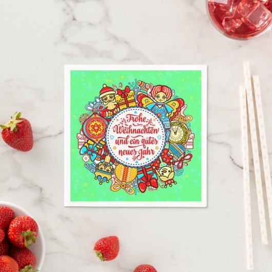 Duits Gelukkig Kerstfeest en gelukkig nieuwjaar Servet (Insitu)